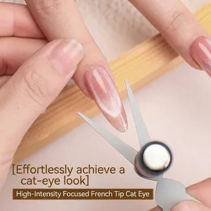 Professional dual-head cat eye nail magnet tool for creating stunning French manicure effects