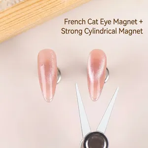 Professional nail art French cat-eye magnet tool set with strong cylindrical magnet