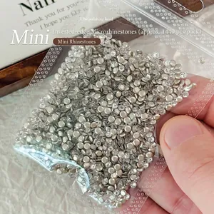Μίνι διάφανα στρασάκια micro zircon για διακόσμηση νυχιών, συσκευασία 1440 τμχ.