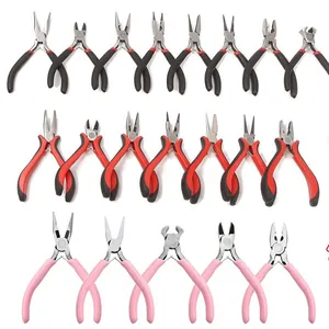 Professional Jewelry Pliers DIY Tool Iron Electroplated Needle Nose Round Nose Diagonal Wire Cutters Precision Hardware Handicraft Tool For Crafters