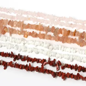 3-5mm natürliche unregelmäßige Rosenquarz- und Achatsplitterperlen für DIY-Schmuck