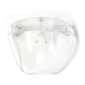 Transparent acrylic anti-fog face shield for full face protection in nail salons