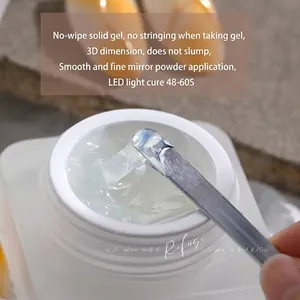 Dromerige Werveling 3D Nail Art Modellering Gel Zonder Spoelen Halfvast Niet-vloeiend Sculptuur UV Gel Strass Lak Voor DIY Manicure Spiegelpoeder Ontwerp