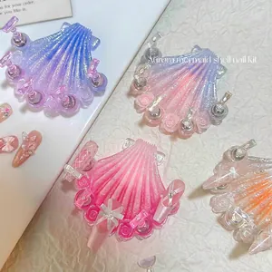 Kit de soportes de exhibición de uñas de concha Aurora para accesorios de fotos de uñas