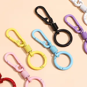 Assorted colorful alloy spring keychain hooks and buckles for DIY bag accessories