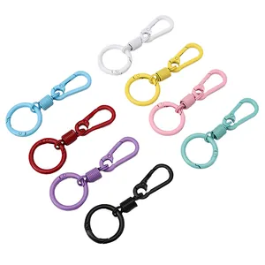 Set of 8 colorful alloy spring snap hooks for DIY handmade bag and phone accessories