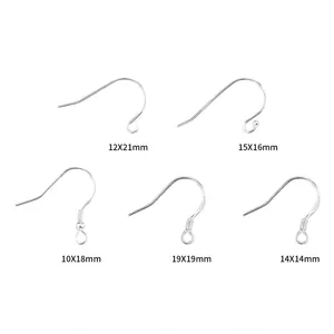 Lot de crochets d'oreilles en argent 925 de différentes tailles pour bijoux DIY.