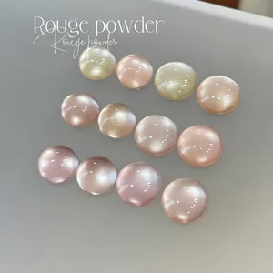 Professional water-glow rouge cat-eye nail gel polish with shimmery glass bead effect