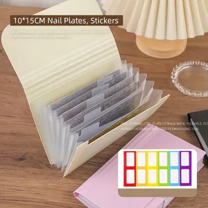 Organisateur en PVC pour Plaques de Stamping Nail Art Cahier de Rangement Transparent Pliable pour Autocollants Outils