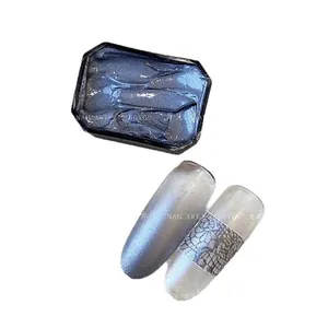 Metallic aurora nail art gel with shimmering satin finish for gradient designs