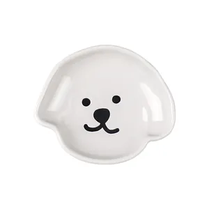 Palette de nail art en céramique en forme de chien mignon, porte-pinceau aquarelle.