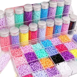Perles cylindriques en acrylique coloré de 4mm pour création de bijoux DIY artisanat