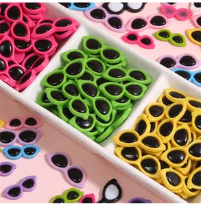 Colorful acrylic doll sunglasses accessories for DIY plush toy decorations.