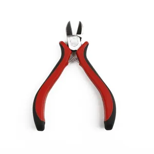 Professional red and black side-cutting pliers for DIY jewelry making and craft repair.