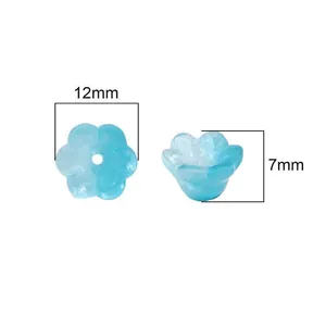 Perles de muguet en verre bleu dégradé 12mm pour la fabrication de bijoux DIY
