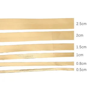 Comparison of gold shiny PU leather edging strips in widths from 0.5cm to 2.5cm