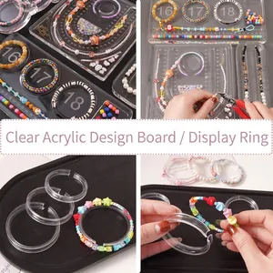 Acrylic Transparent Beading Design Board Bracelet Necklace Jewelry Making DIY Measurement Tray Display Organizer Tool