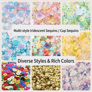 Handmade DIY Plated Sequins Mixed Shapes Flower Star Heart Shell Round Loose Sequins For Apparel Clothing Accessories Stage Costume Decor