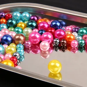 High-gloss ABS imitation pearl round beads for DIY jewelry making in various colors