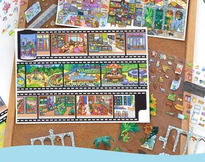 Detailed macro view of Infeel.Me oversized film strip stickers for journaling DIY scenes.