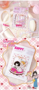 Detailed view of cute pink PET decorative border stickers for DIY scrapbooking