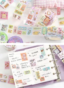 Decorative cute die-cut masking tape stickers for DIY scrapbooking and planner journals