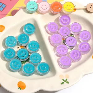 Bright 20mm colorful acrylic smiley face beads for DIY handmade jewelry and charms