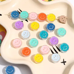 Assorted 20mm colorful acrylic smiley face beads for DIY jewelry and phone chain craft making