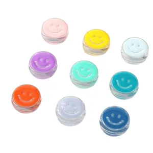 Set of 20mm colorful acrylic smiley face beads for DIY jewelry, crafts and phone charms