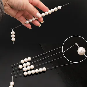 Stainless steel beading needle with side opening for DIY jewelry making and pearl threading
