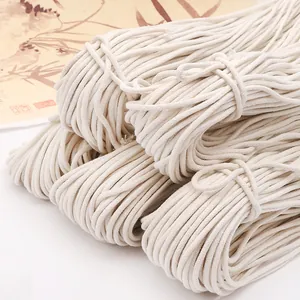 Fasci di corda di cotone beige da 3 mm per artigianato fai-da-te e pacchi regalo