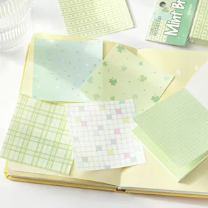 Fresh minimalist mint green patterned sticky note set for journaling and office use