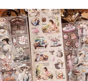 Premium vintage Victorian style PET transfer stickers for scrapbooking and DIY decor