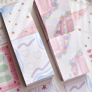 A7 non-adhesive colorful paper bricks for scrapbooking with pastel patterns
