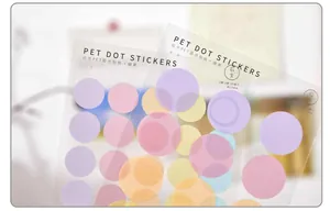 Translucent candy-colored PET dot stickers for journaling and DIY scrapbooking decoration