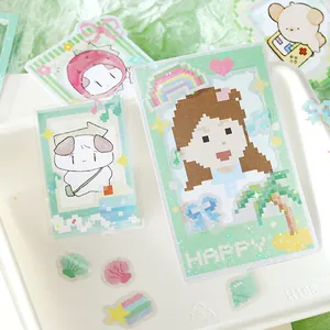Kawaii pixel art photo frame stickers by NOTE FOR PET for cute DIY scrapbooking decor