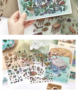 Detailansicht von Infeel.Me Serie 31 2.5D Landschaftsaufklebern für DIY-Scrapbooking.