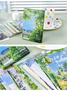 Artistic landscape postcard set for wall decor and heartfelt messages with nature designs