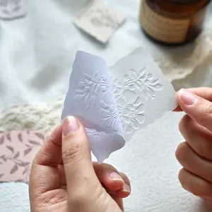 Autocollants floraux blancs en relief pour le scrapbooking vintage et la décoration de journal