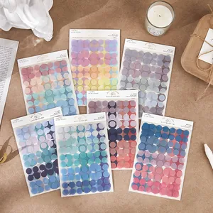 Translucent PET Dot Stickers For Scrapbooking Starry Sky Series Basic Round Pattern Aesthetic Journaling Backdrop Sticker Pack