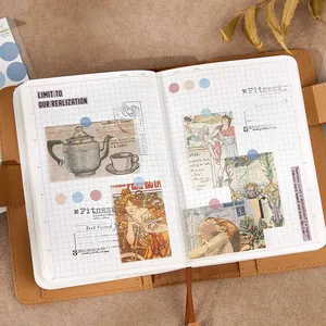 Translucent PET dot stickers for vintage scrapbooking and planner decoration