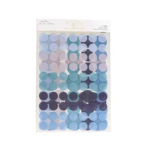 Blue and purple PET dot stickers for scrapbooking, Starry Sky series, 120 pieces set
