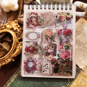 European vintage scrapbook stickers with 50 sheets for DIY handicraft decoration