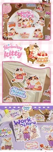 Nahaufnahme verschiedener süßer Katzen-Washi-Sticker für DIY-Bastel- und Scrapbook-Deko