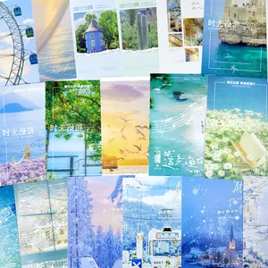 Fresh aesthetic scenic postcards set for wall decor and student gift messaging.