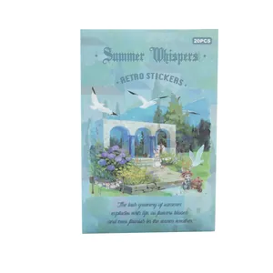 Summer Whispers 20PCS Retro Die-cut Sticker Pack with Garden and Rabbit Illustrations
