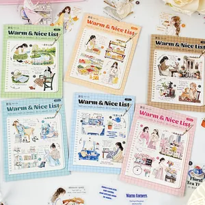 Eteri Life Healing List PET Sticker Pack Character Life Scenes DIY Journal Scrapbooking Decorative Stickers Artistic Material
