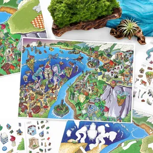 Large cartoon landscaping stickers set for creative DIY scene decoration