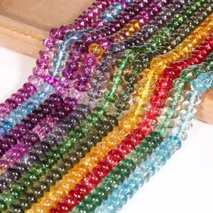 Detailed macro view of 5x8mm colorful crystal abacus beads for DIY jewelry making