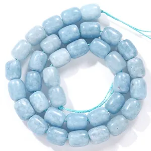 Perle a barilotto in acquamarina blu chiaro 8x12mm per accessori creazione gioielli fai da te